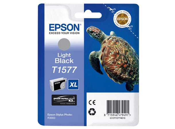 Epson T1577 Light Black Lyst svart blekk for Epson R3000 
